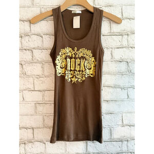 NWT Y2K Toska extra long ribbed Tank Top Brown Size Small